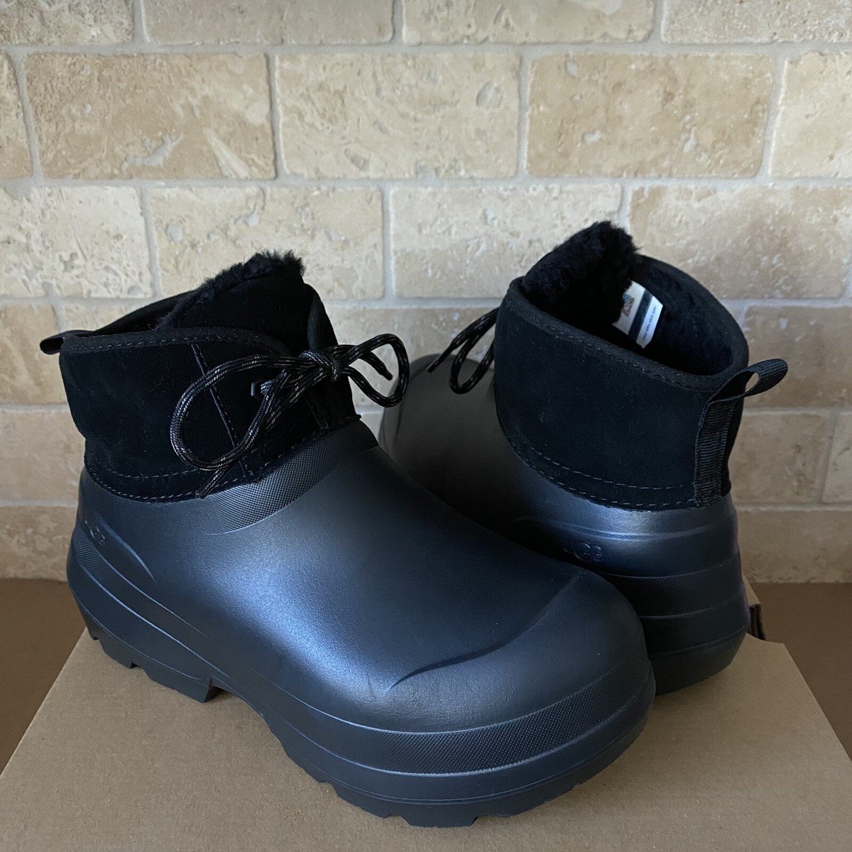 UGG TASMAN X LACE BLACK WATERPROOF RUBBER WOOL RAIN BOOTS UGG TASMAN X LACE BLACK WATERPROOF RUBBER WOOL RAIN BOOTS