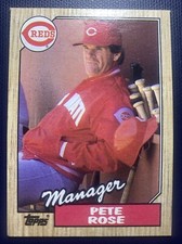 1987 Topps Pete Rose Cincinnati Reds #393 RARE ERROR Baseball Card & Print Error