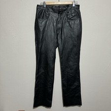 Harley-Davidson Pants Sz 36 / 8 Womens Black Genuine Leather Motorcycle Bottoms