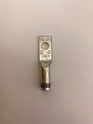 3M 30019 Copper Compression Lug 4 AWG 1-Hole,Long Barrel,1/4'' Stud 50/bx Sold/bx