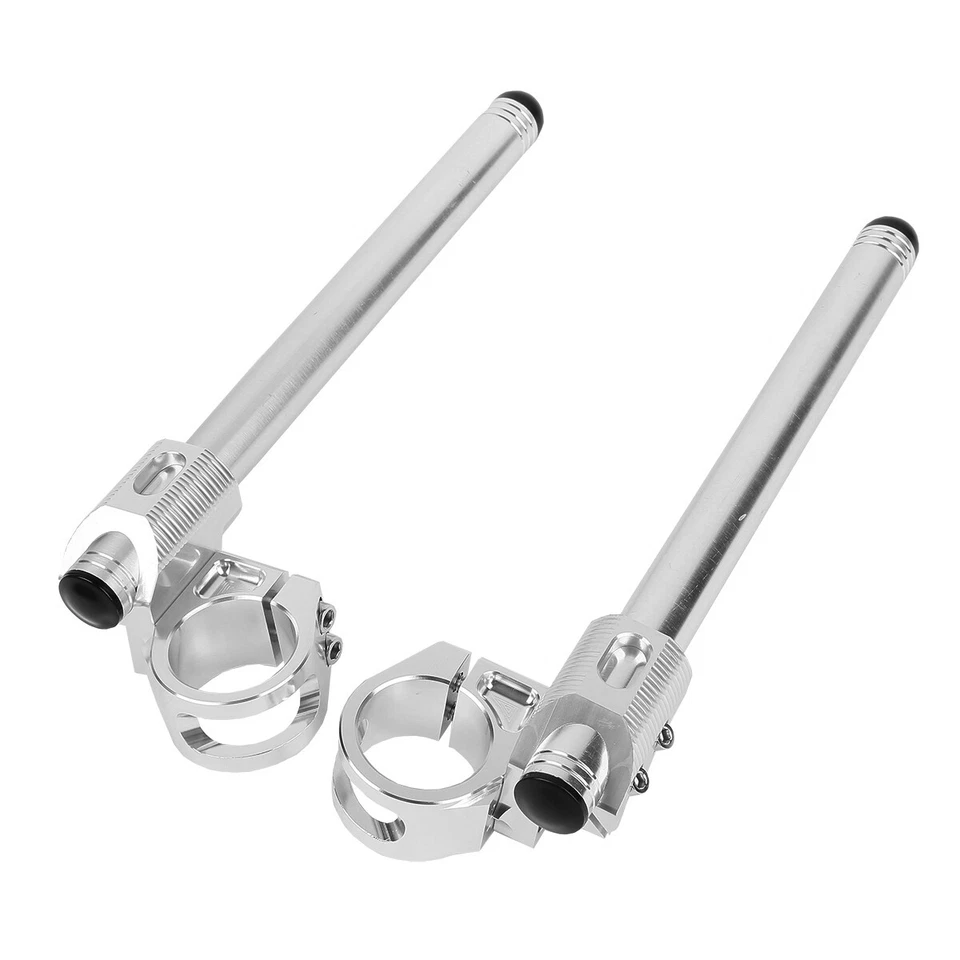 Silver 38mm HandleBars Clip On Fit For YAMAHA FZR 400/600CC 1989-1996 1990 91 92 - Image 4 of 4