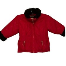 COPPER KEY Little Girls Red Winter Coat Fur Trim Size Small Red Winter Coat