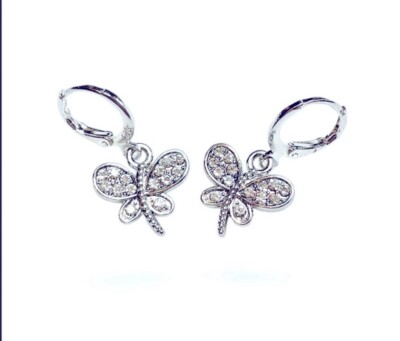 Zirkon Ohrringe Schmetterling cz Diamant Sterling Silber Creolen Huggies