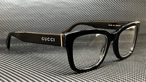 GUCCI GG1138O 001 Black Gold Men's 52 mm Eyeglasses - Picture 3 of 5