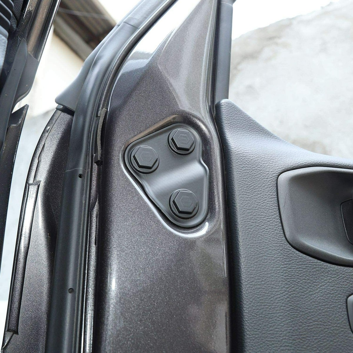 Door Lock Screw Cover Trim For Jeep Wrangler JL JT Gladiator 2018-2021 – Black ABS, 2pcs