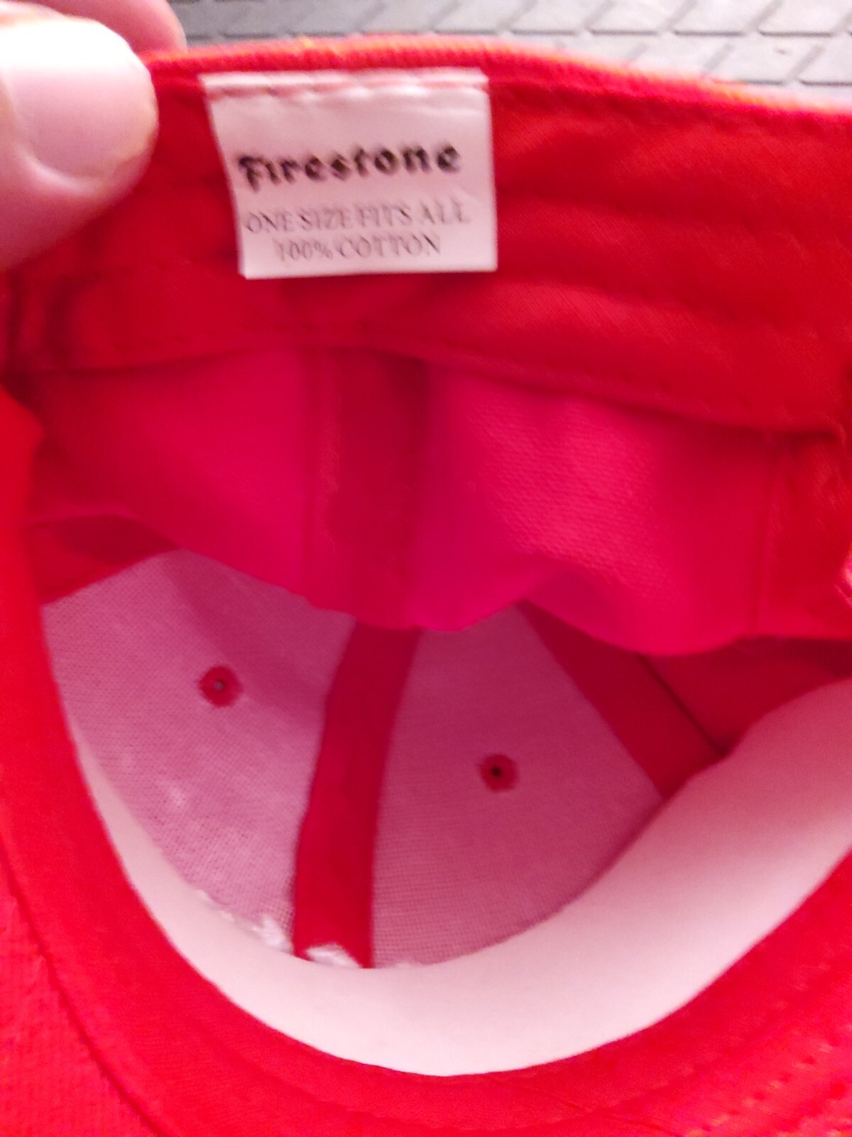 Firestone Red Adjustable Baseball Ball Cap Hat - image 3