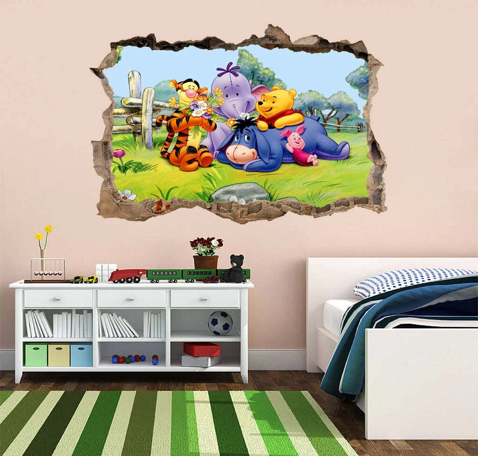 Winnie The Pooh 3D Smashed Broken Decal Wall Sticker J480 - Image 4 of 4