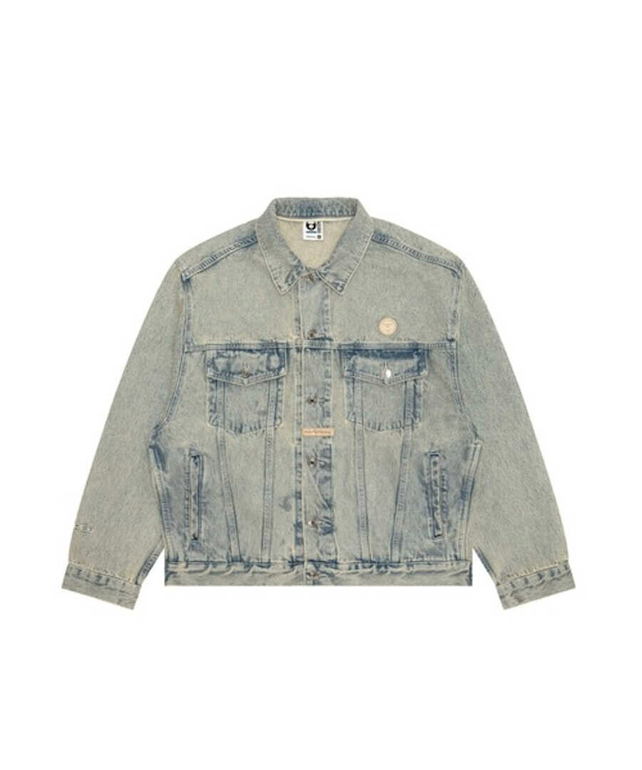 Aape By A Bathing Ape Men's Detachable Hood Denim Jacket Aape By A Bathing Ape Men's Detachable Hood Denim Jacket