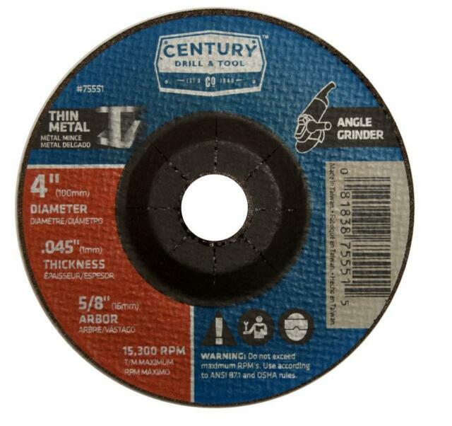 Century Drill and Tool 75551 Metal Cut Wheel 4inch X .045inch for