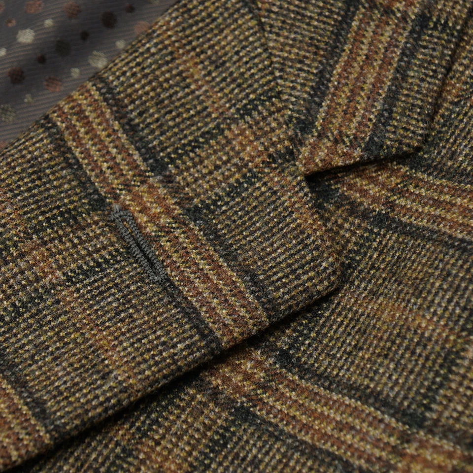 Abrigo deportivo Sartoria Partenopea ajustado a cuadros en capas lana suave 42R nuevo con etiquetas Foto 3 de 4