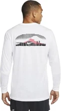 Nike Men's DRI-FIT Trail Long Sleeve Running Shirt (White) Size Small