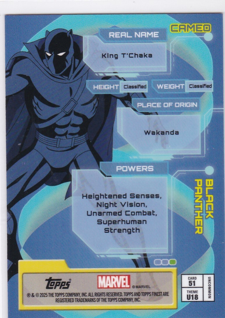 2025 Topps Finest Marvel X-Men '97 Uncommon #51 Black