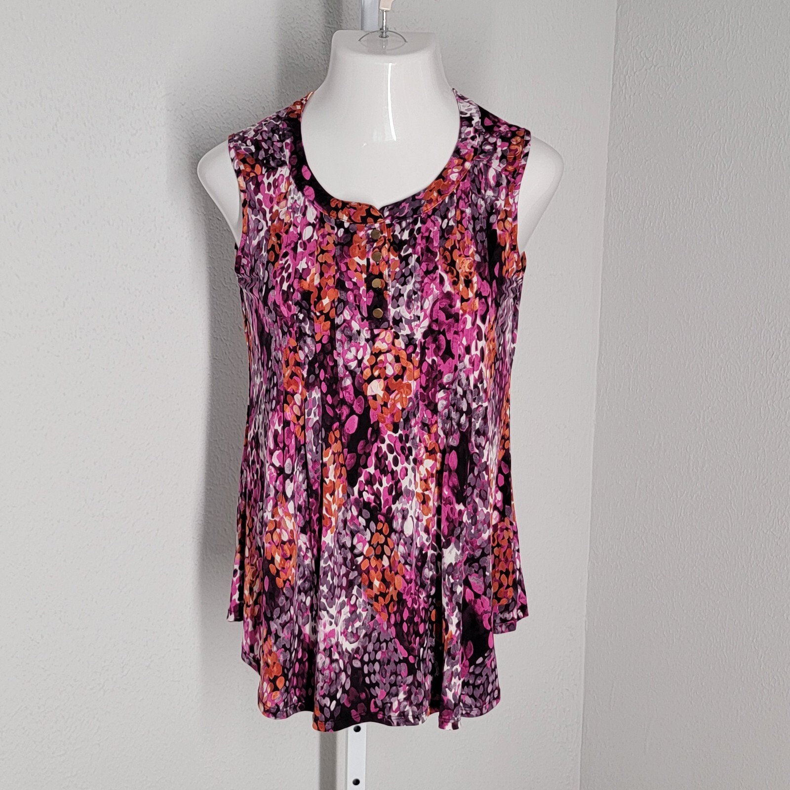 Vintage CB 1962 Purple & Orange Sleeveless Blouse - Size S - Classy & Cute
