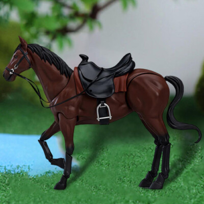 1/12 Scale Horse Figure Model Animal Figurine DIY Scene Decor Brown