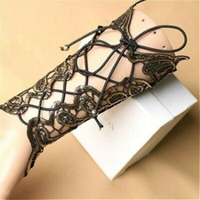 2 X Lace Single Long Gloves Vintage Gold Cuff Wedding Gothic Punk Dance Prom SPW