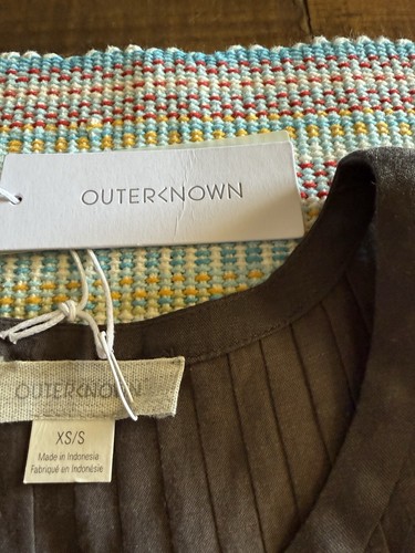Outer Known Gray Boho Pin tucked Embroidered Blouse NWT MSRP $198 - Picture 5 of 14