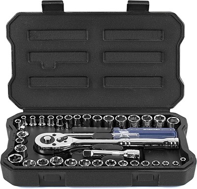 39 Piece Socket Set Metric Imperial Ratchet Wrench Tools Home Improvement Kit