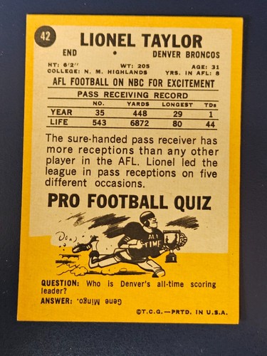 Tarjetas de fútbol americano Topps 1967 completan tu conjunto que elijas elegir cada una #1 - 132 - Imagen 11 de 35