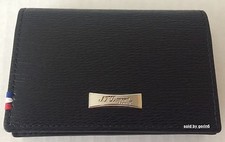 S.T. Dupont Black Contraste Leather Card Holder Wallet, 180313, New In Box