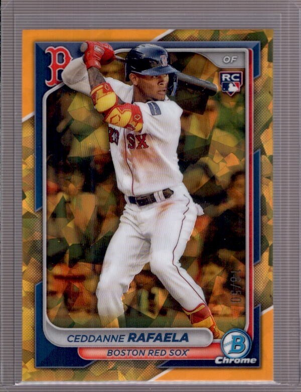 CEDDANNE RAFAELA 2024 Bowman Chrome Sapphire #5 Gold Refractor Rookie RC #18/50