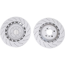 NEW For BMW F06 F10 F13 M5 Pair Set Rear Vented & Drilled Disc Brake Rotors