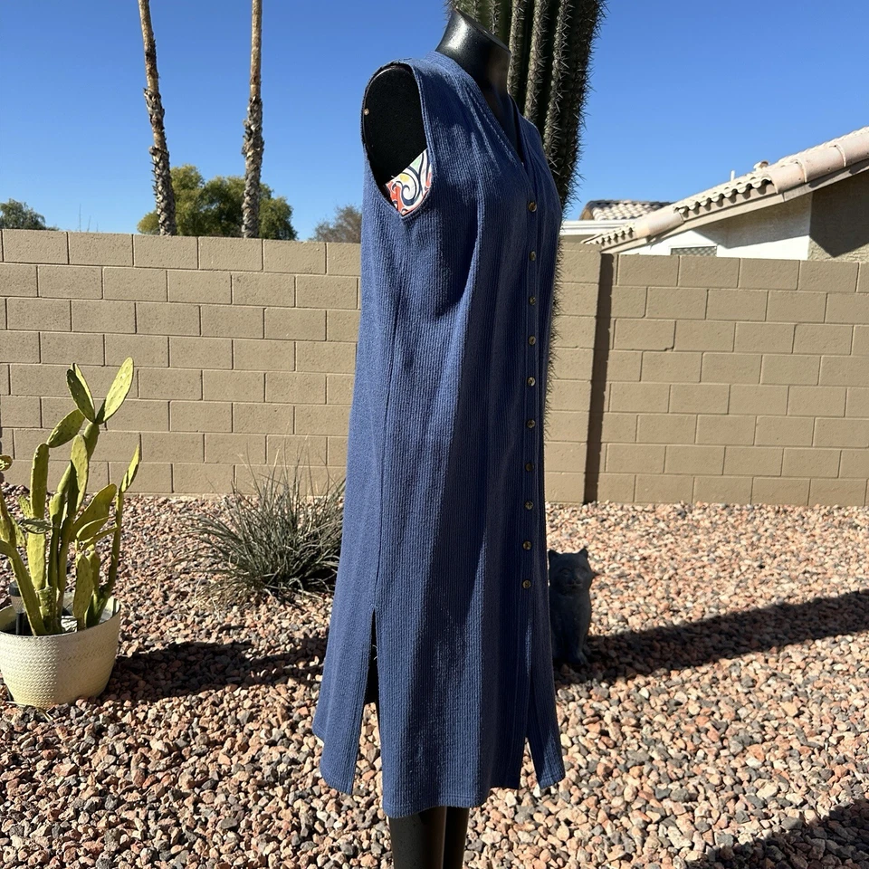 Plumero grande Marks & Spencer St. Michael Reino Unido Londres azul acanalado mezcla seda Foto 4 de 4