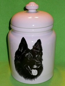 Belgian Sheepdog ' The Best of Show ' porcelain DOG TREAT JAR by Vladimir Tzenov