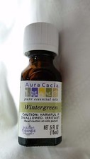 Aura Cacia Pure Aromatherapy 100 Pure Essential Oil Wintergreen .5 fl oz 15 mL 