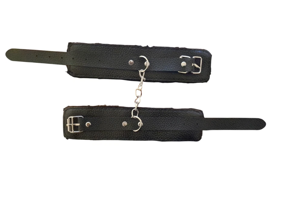 Esposas sexuales cuero bondage piel suave BDSM fetiche esclavo sujeción de tobillo Reino Unido Foto 3 de 4