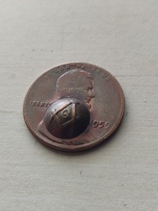 1959 Masonic Punched Stamped Lincoln Penny