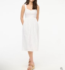 J.Crew Factory  White Eyelet Midi Dress Size 0