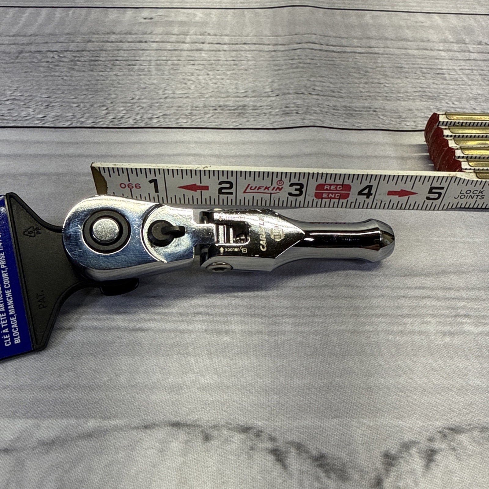 Napa Carlyle Tools 1/4" Drive Stubby Teardrop Head Ratchet R14LFS120 New 4”