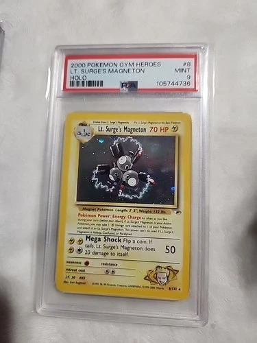 2000 Pokemon Gym Heroes LT. Surge's Magneton Holo PSA 9 #8/132