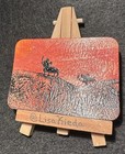 ACEO Original Elephant Sunset Africa Landscape Wax Painting — photo 4