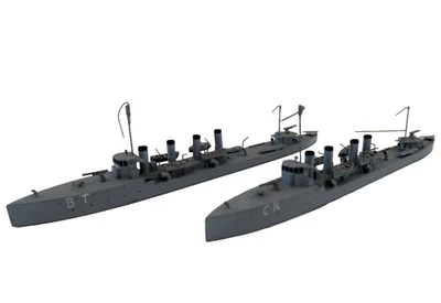 Torpilleurs Commandant Riviere & Boutefeu Bateaux Bois 1/500° Wood Scale Model - Photo 1/4