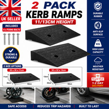 2PCS Durable Plastic Curb Ramps - Anti-Slip Access for Wheelchairs & Motorcycles