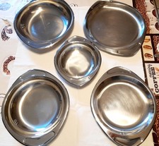 SET 5 VASSOI A CIOTOLA IN ACCIAIO