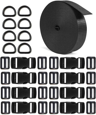 10 Yards 1'' Nylon Webbing Straps 8 Pcs Quick Side Release Buckles for 1inch Str