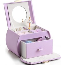 Kids Musical Jewelry Box for Girls with Drawer, Music Box with Ballerina and ...