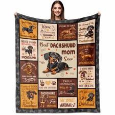 Dachshund Gifts for Women, Dachshunds Mom Throw Blanket 60"X50" Wiener Dog De...