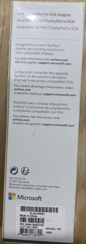 Microsoft Surface Mini DisplayPort to VGA Adapter EJQ-00001 *NEW* - Zdjęcie 3 z 4