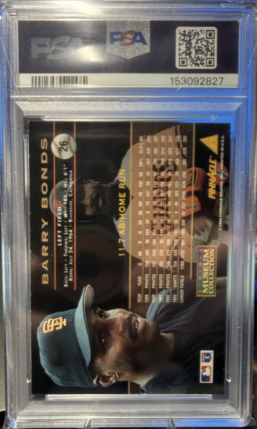 (PSA 7) 1994 Pinnacle - Barry Bonds #26 Museum Collection view 2