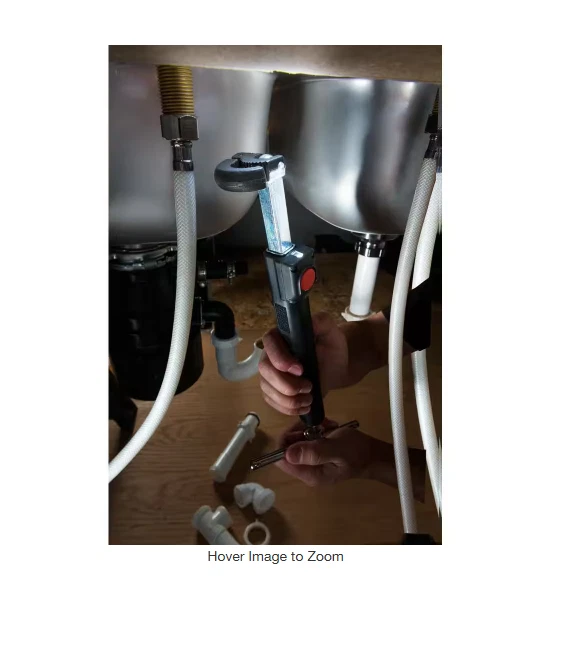 RIDGID 1/2 in. to 1-1/4 in. Adjustable 10 in. to 17 in. Telescoping LED Lit Basi - Image 4 of 4