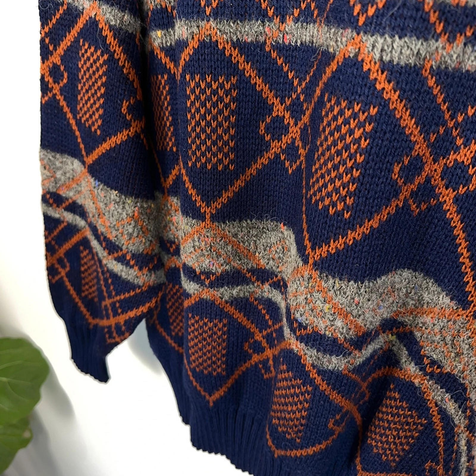 Vintage multicolour funky crazy pattern knit jump… - image 10