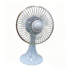 Retro Desk Fan Portable Worktop Table Fan Oscillating Air Cooler Blue Office