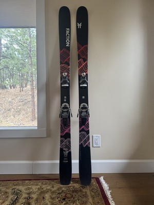 Faction Prime Series 177cm All-Mountain Skis Black Pink Red w/ Bindings. Used