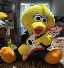 Sesame Street Rock Roll Big Bird w/Guitar 1999 Plush Tyco Works Vintage