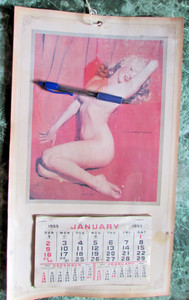 VINTAGE 1955 MARILYN MONROE GOLDEN DREAMS PINUP GIRL CALENDAR UNUSED COMPLETE