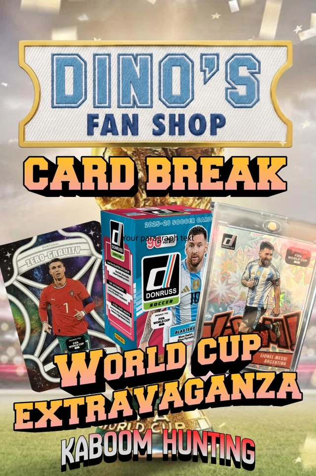 2026 World Cup Soccer PYT Donruss 1/2 Blaster Case Kaboom Hunting