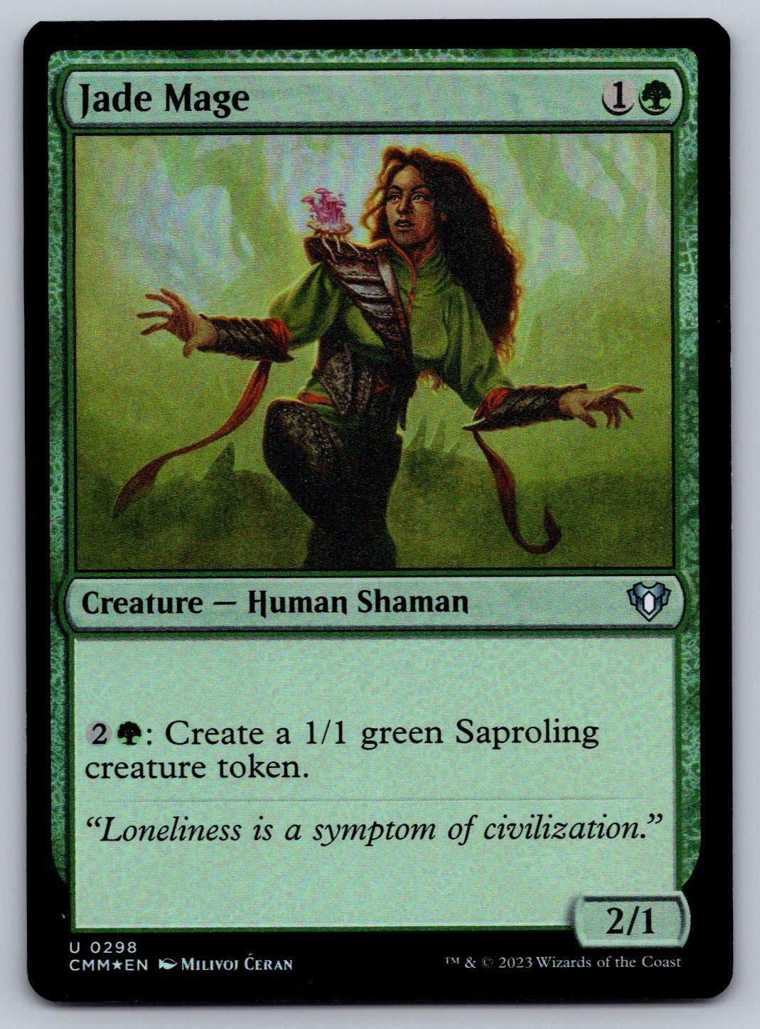 Magic: The Gathering Commander Masters Jade Mage Uncommon 298 Foil Near Mint